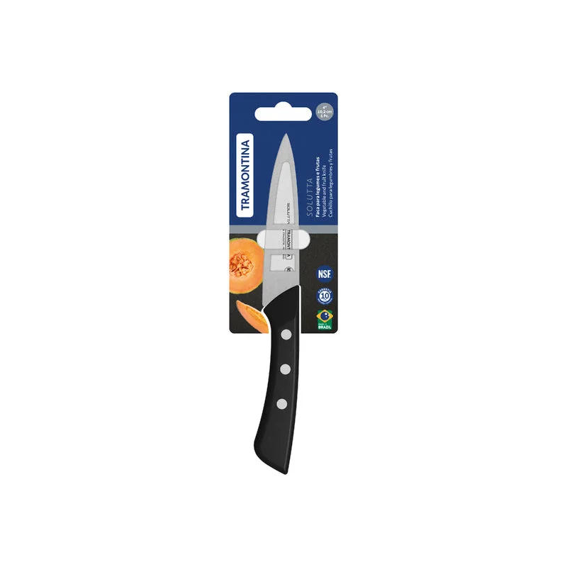 ترامونتينا Tramontina Solutta vegetable and fruit knife with Stainless-Steel Blade and Black Polycarbonate Handle 4"